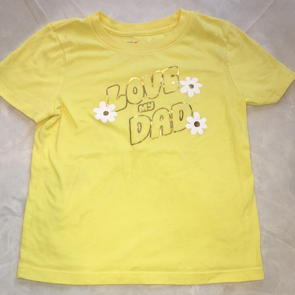 Cat & Jack Love My Dad Cute Daisy Yellow Tee for Girls